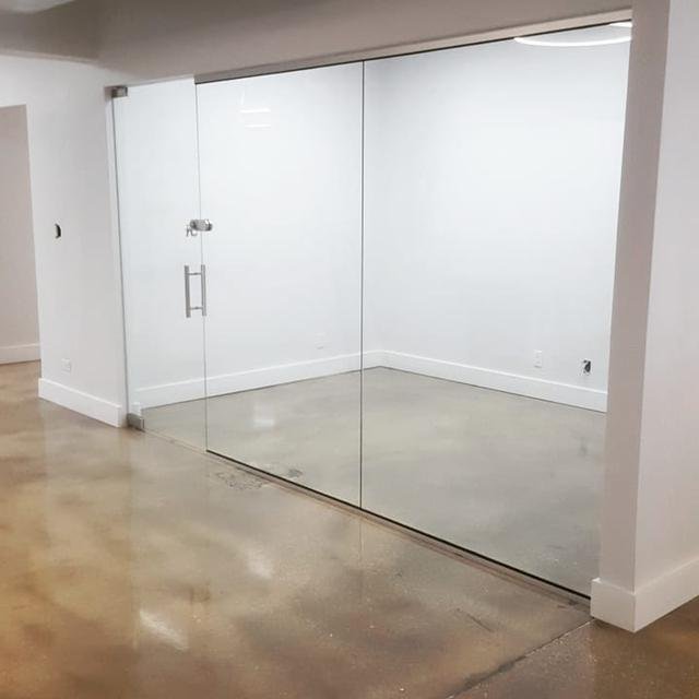 Clear glass office walls